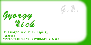 gyorgy mick business card